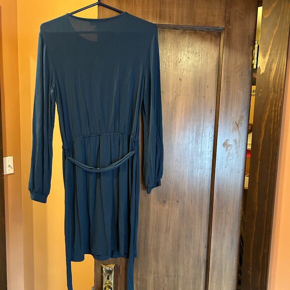 Amour Vert keyhole wrap dress, teal, size S - Picture 2 of 4